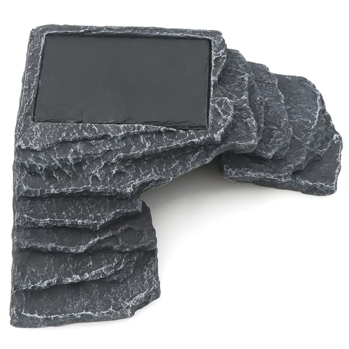 Image of AQUA KT Reptile Basking Platform with Climbing Ramp Ledge Turtle Dock Resting Rock for Bearded Dragon Leopard Crested Gecko Lizard Hide Cave Amphibian Decoration