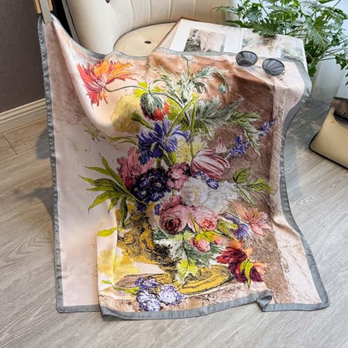 Large Silk Feeling Hair Scarf Bandanas for Women Elegant Silky Satin Neck Scarves 35inches Square Hair Sleeping Wrap3