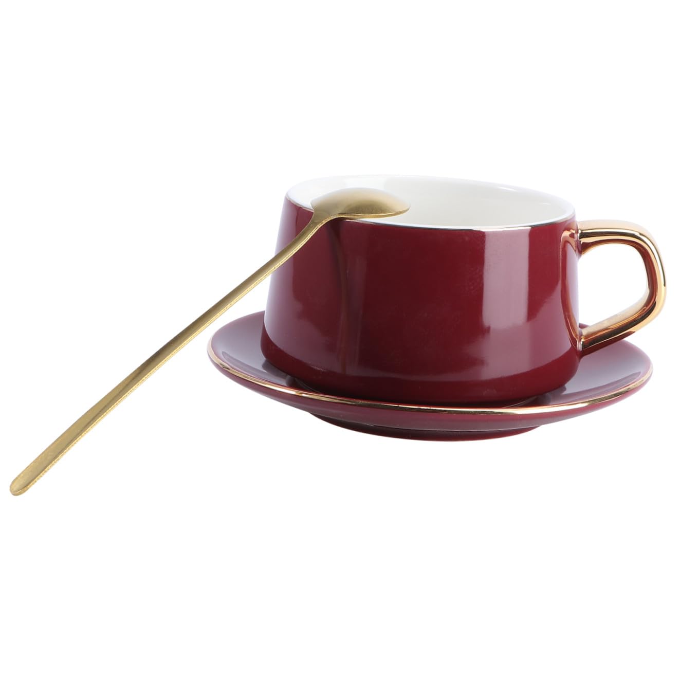 Taza de café de cerámica estilo nórdico de 270 ml color vino para tus tardes