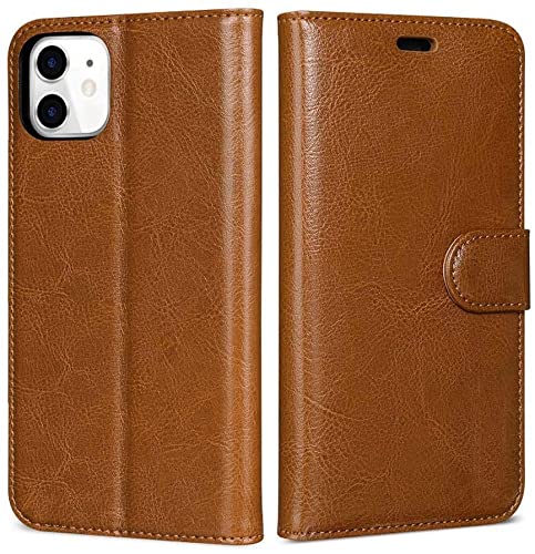 Étui portefeuille iPhone 12 Mini marron en cuir pour simplifier vos trajets