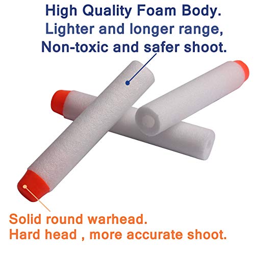 Amosting 100Pcs Refill Darts + 200Pcs Refill Darts For Nerf N Strike Elite Glow At The Dark Bullets Pack - White #TOP6