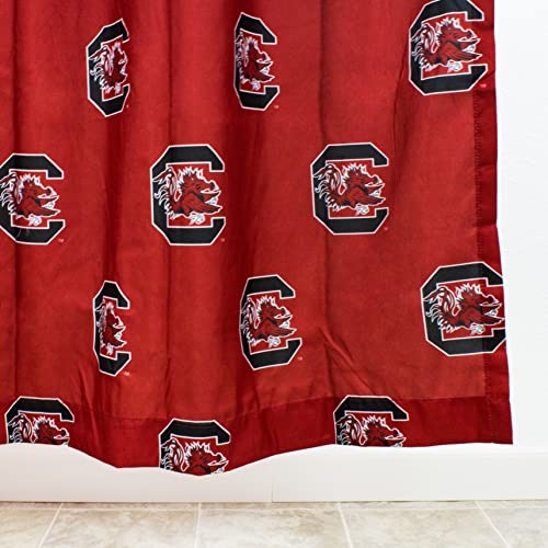 Image of College Covers Everything Comfy South Carolina Gamecocks Bright and Colorful Shower Curtain Cover 70 inch x 72 inch