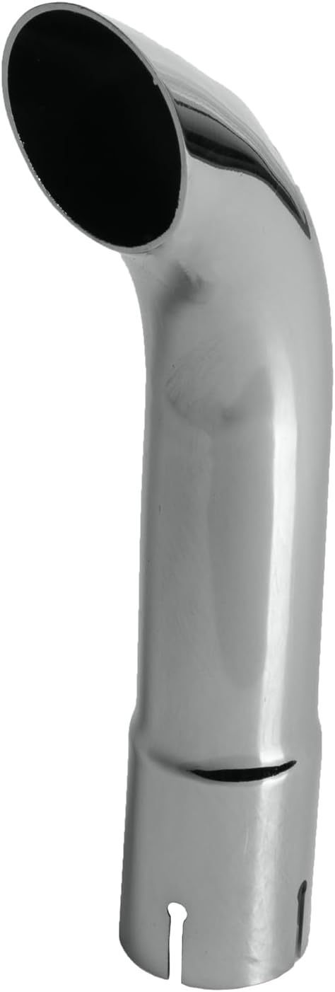 1-7/8" x 12" Bended End Pipe Chrome Exhaust Stack Compatible With UNIVERSAL
