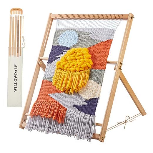 Willowday - Telar de madera con soporte para manualidades y manualidades, marco extra grande, para crear un telar de marco con soporte para principiantes
