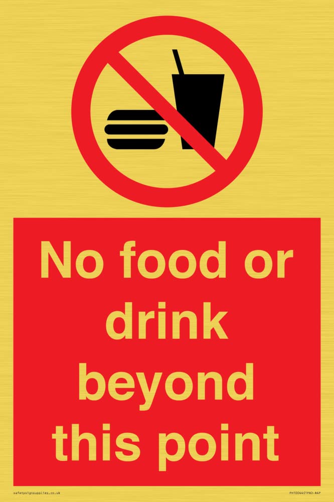 No food or drink beyond this point Sign - 200x300mm - A4P