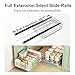 Pull out Cabinet Organizer, Stainless Steel 2-Pack Slide out Drawer with Silent Full-Extension Slides, Adhesive Roll out Can Spice Storage Basket Shelf Rack for Pantry, Kitchen, Bathroom, Home Closet
