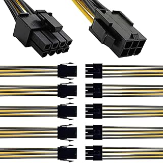Xiatiaosann 10 Pack 6 Pin PCIe to 8 Pin PCI Express Adapter Power Cable Graphics Video Card 7.9 Inches, 6 Pin PCIe to Power, 8 Pin PCIe to Graphics