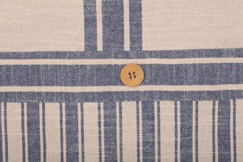 Piper Classics Market Place Blue Ticking And Grain Sack Stripe Shower Curtain, 72" X 72", Blue & Natural Cream, Farmhouse Bathroom Décor #TOP2