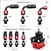 WENJTP EFI Fuel Pressure Regulator Kit with 0-100psi Pressure Gauge AN6-6AN Aluminum Adjustable Universal Fuel Line Hose Fitting Connectors Kit Black&Red HTRACING