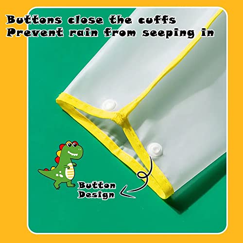 SYOSI Raincoat Poncho Clear EVA Kids Rain Coats, Portable Hooded Poncho Jacket Rain Coat, Quicksand Hood Lightweight Hooded Rain Jacket Poncho Outwear for Girls Toddlers Kids Children (Dinosaur) - M