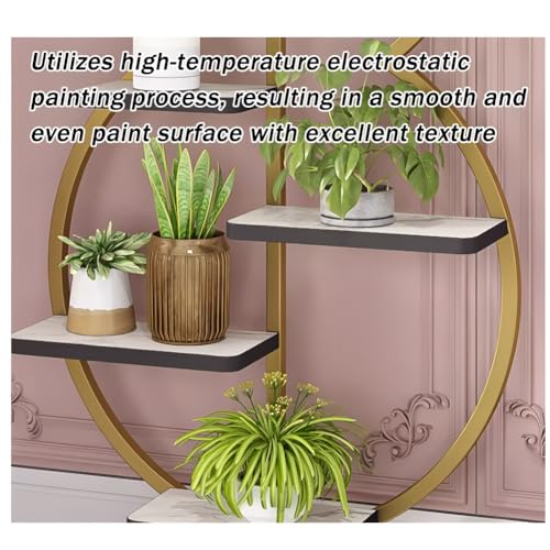 Support de plantes en métal robuste avec 6 niveaux d'exposition pour décoration intérieure