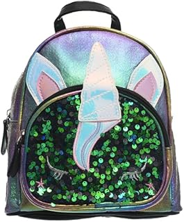 شنطة ظهر مقسمة من الجلد الصناعي اللامع للأطفال، أحزمة مريحة قابلة للتعديل وتصميم متين بوزن خفيف - متعددة الألوان، من ام 173