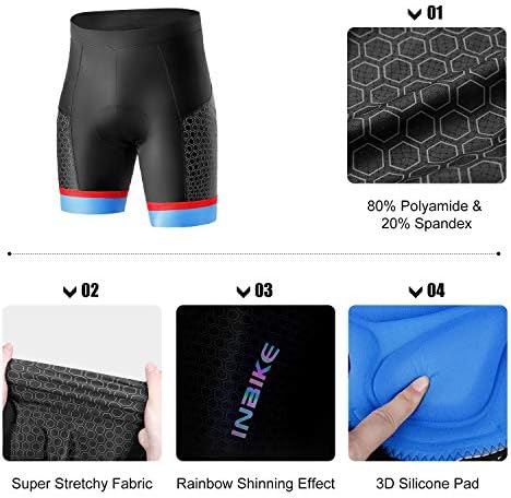 Intimo Ciclismo INBIKE Uomo – Boxer Corto Con Fondello 3D In Gel, Traspirante, Antiscivolo, Riflettente, Per MTB E Lunghe Distanze - copertina