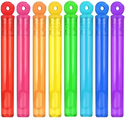 32-Piece 8 Colors Mini Bubble Wands Assortment Party Favors Toys for Kids Child, Christmas Celebration,Thanksgiving New Year, Themed Birthday,Wedding, Bath Time,Summer Outdoor Gifts for Girls Boys