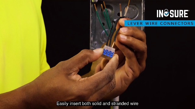 Image of Ideal Electrical in-Sure Lever Wire Connector,12 AWG, 2-Port (30-01L22), Bag of 10-Compact Releasable Connectors for Solid and Stranded Wires