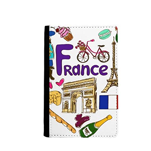 Étui passeport motif France portefeuille voyage billets et cartes