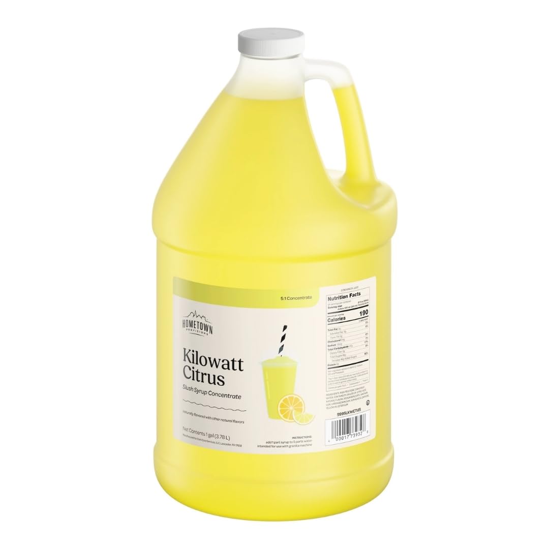 Hometown Provisions Slushy & Granita Mix - 1 Gallon 5:1 Syrup Concentrate - Perfect for Slushy Machines, Fairs, Concession Stands, & Frozen Cocktails (Lemonade)
