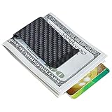 CL CARBONLIFE Carbon Fiber Wallet Money Clip for Cash and Credit Card, Minimalist Holder Clips for Men (Matte Black, 2.8'x1.5')