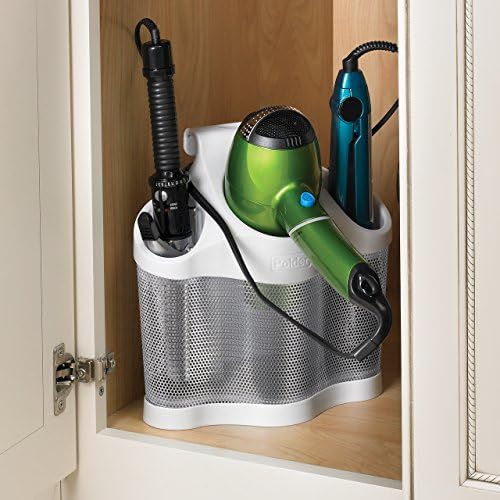 Polder Style Station, Stainless Steel, White, 25cm x 14.5 cm x 24 cm
