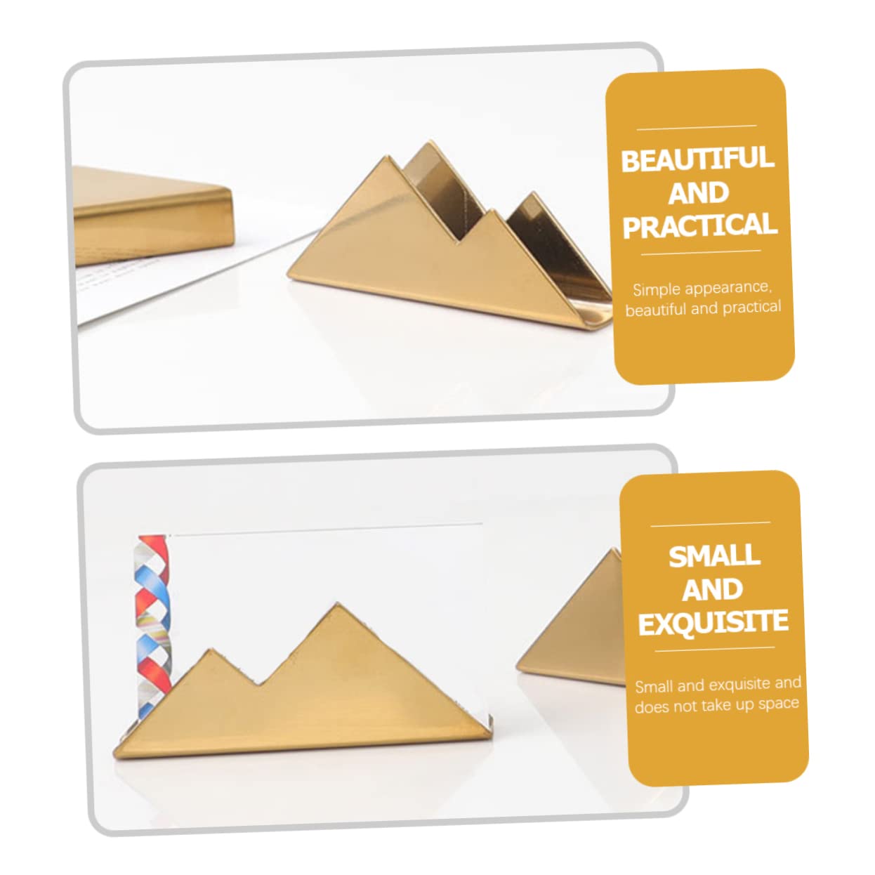 TEHAUX 6piezas Soporte Para Tarjetas De Negocios De Inoxidable Organizador De Tarjetas De Diseño Elegante Para Escritorio