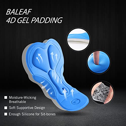 image for BALEAF Men's Cycling Bike Bibs Long Pants 4D Padded MTB Riding Bicycle