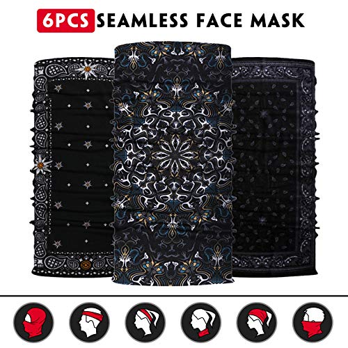 Image of Venswell Neck Gaiter Face Mask Men Women,Seamless Bandana Rave Face Cover Scarf Mask,Balaclava,Headband, Head Wrap,Headwear