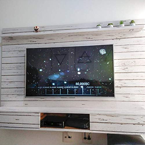 Papel de Parede Adesivo Lavável Estilo Madeira Branca