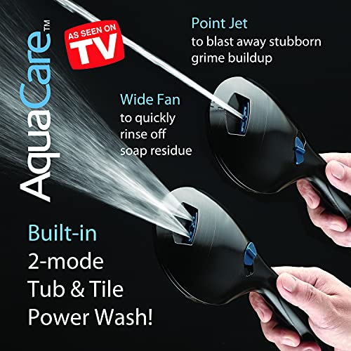 Aquacare As-Seen-On-Tv High Pressure 50-Mode Rain & Handheld 3-Way Shower Head Combo - Anti-Clog Nozzles/Tub, Tile & Pet Power Wash/Extra Long 6 Ft. Stainless Steel Hose/Orb Bronze Finish #TOP3