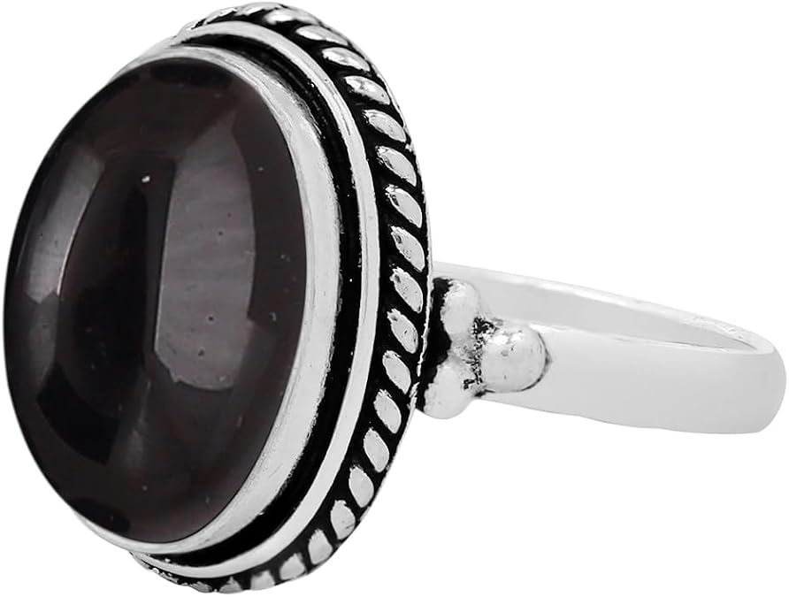 Natural Gemstone 925 Sterling Silver Statement Rings for Women