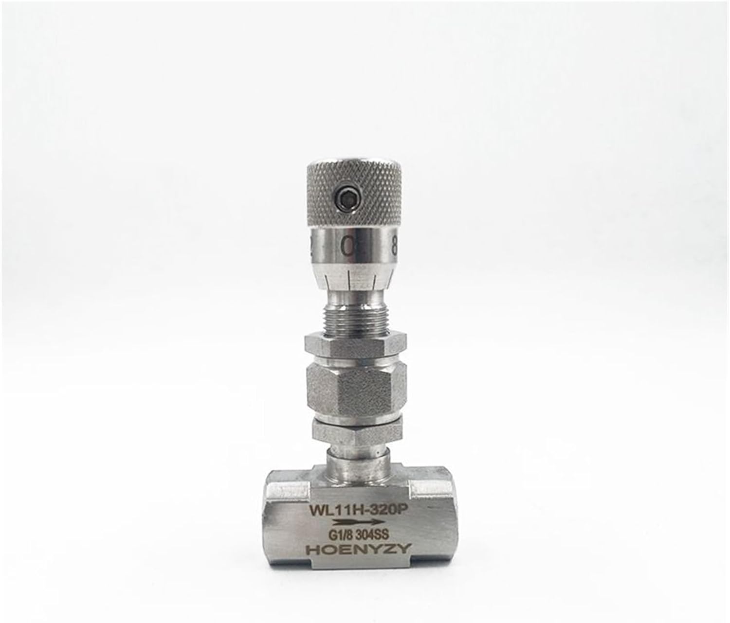 G NPT 1/2" Stainless Steel 304 Needle Valve PN16 Micro Adjustment Valve WL11H-160P Flow Regulating Valve 16MPA(G Thread,0.5 Inch)