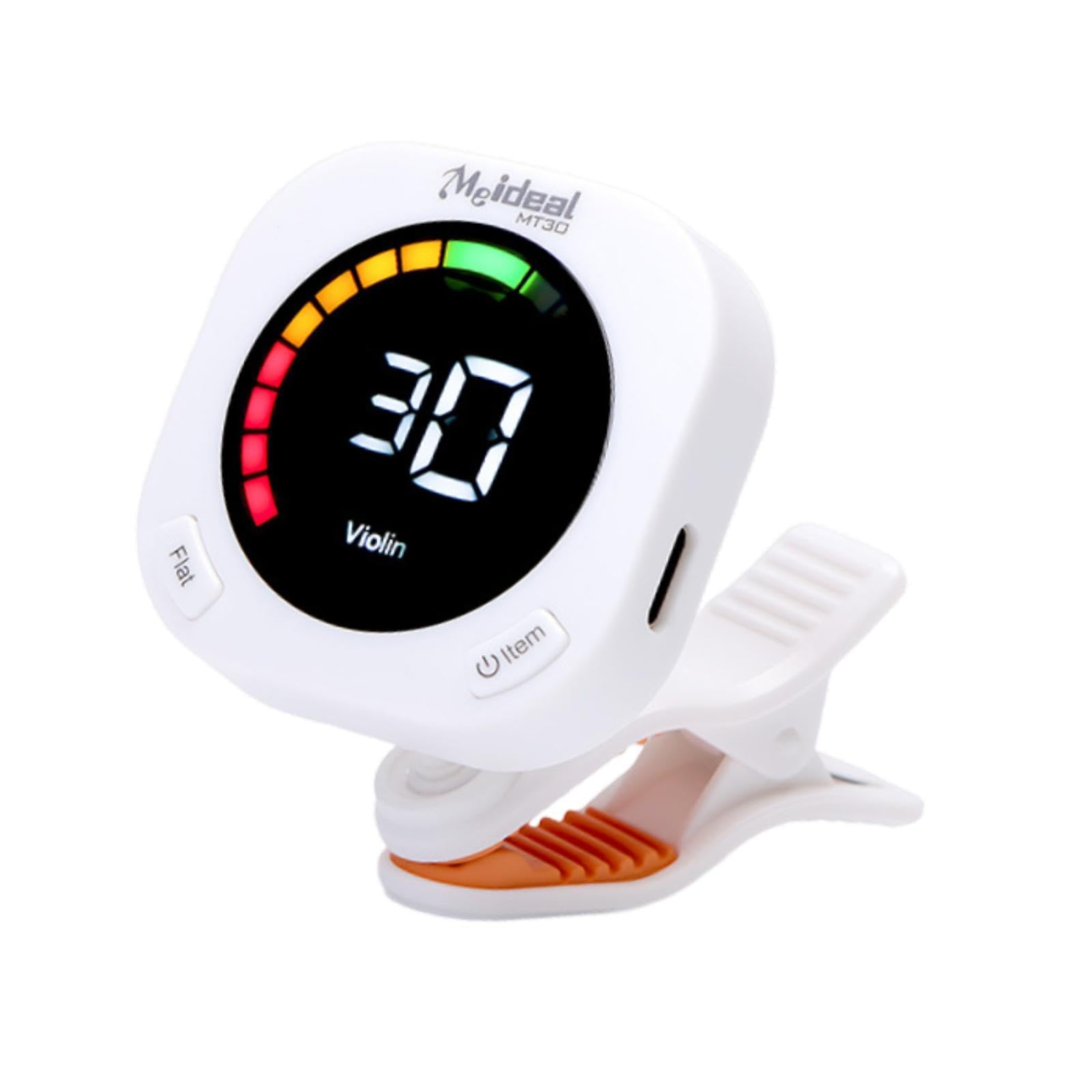 Harilla Afinador de Guitarra, Afinación Rápida Y Precisa, Regalo, útil, Giratorio 360 Grados, Recargable, Afinador para Ukelele, Blanco