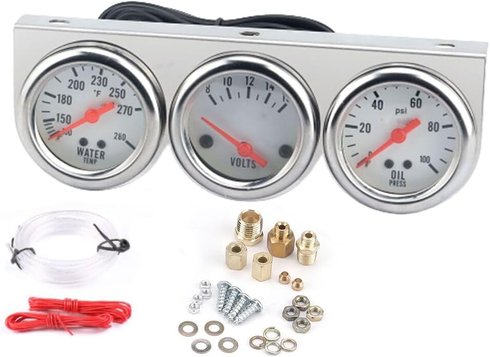 52mm Triple Kit Oil Temp Gauge Water Temp Gauge Temperature Oil Pressure Gauge Sensor 3in1 Car