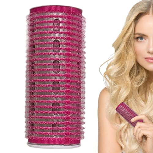 単一の加熱カーラー - ABS +セラミック塗装アルミニウムシート電動ヘアローラー|ポータブル加熱型バッテリー操作シングルカーラー、前髪のためのセルフグリップクリップ付きのヘアスタイリングツール、短い髪、中髪