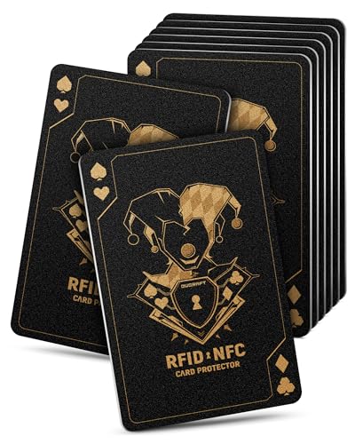 DUGRAFT 8 Pack RFID Blocking Cards Credit Card Protectors Anti-Theft Card Blocker NFC Contactless Protection for Entire Wallet, Travel Essentials, Art Deco