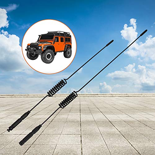 RC Climbing Car Flag, Metal Antenna with Flag Simulation Signal Line RC Car Parts RC Decoration for TRX4 SCX10 9004 (Signal pole length + short)