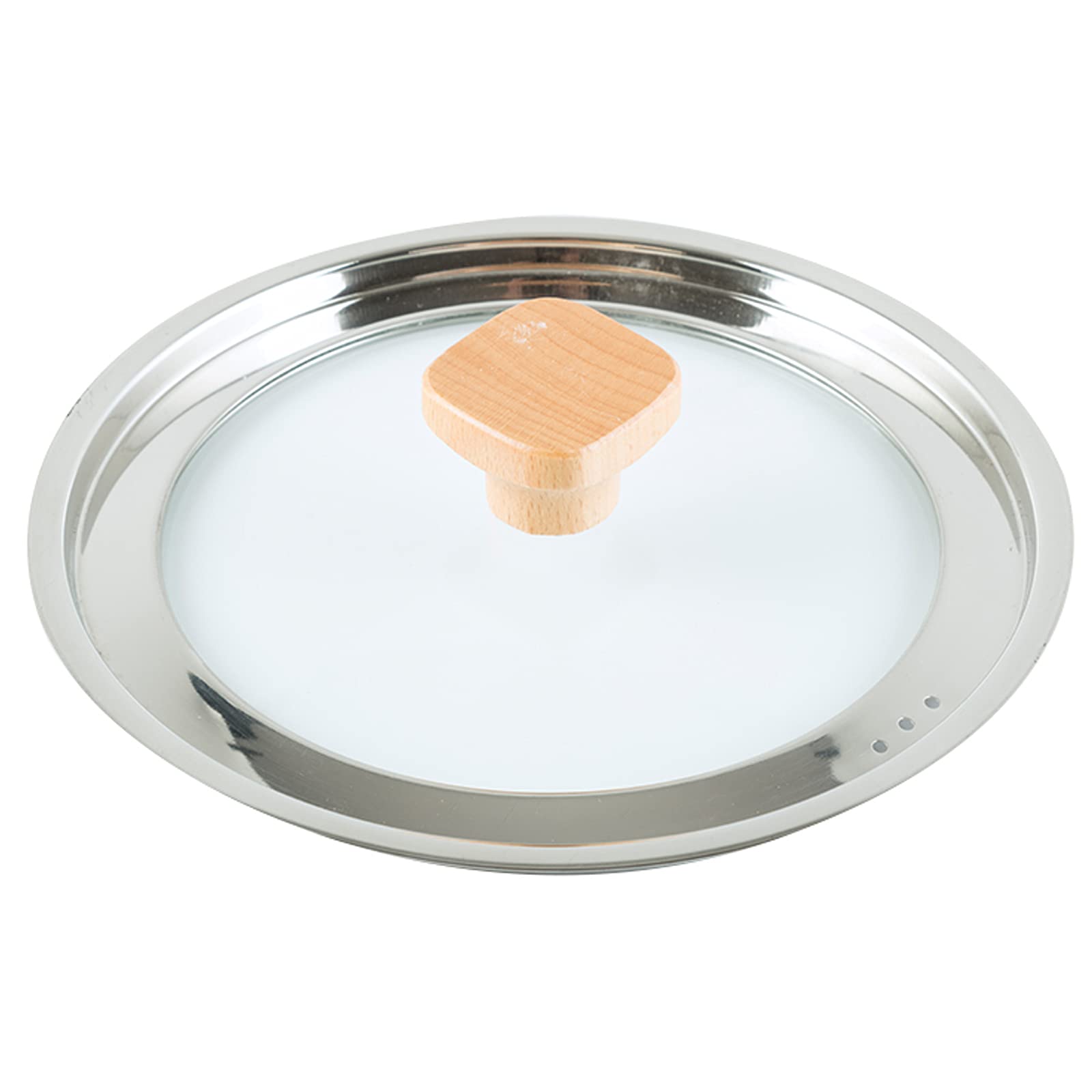 Pfannendeckel aus gehärtetem Glas, Zubehör für Topfdeckel, Ersatz für Topfdeckel aus transparentem Glas mit Dampfabzugsloch (24 cm)