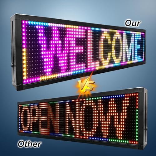 Image of P10 Full-Color WiFi LED Display Sign 26x8 Inch Programmable Digital Board Dynamic Ads for Cafes, Restaurants & Bars Outdoor Waterproof Graphics (IP45)