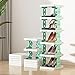 RWGOVLU Foldable Shoe Rack, 2-6 Tier Shoe Storage Box, Plastic Shoe Organizer for All Kinds of Shoes, Toys and Clothing,Quick Assembly No Tools Required
