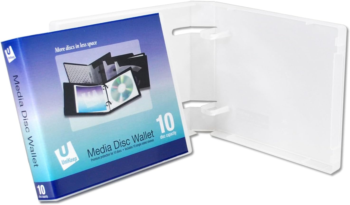 Empty UniKeep Disc Wallets - Full Case Quantity of 20 Wallets - Clear Cases - 20 Disc Capacity
