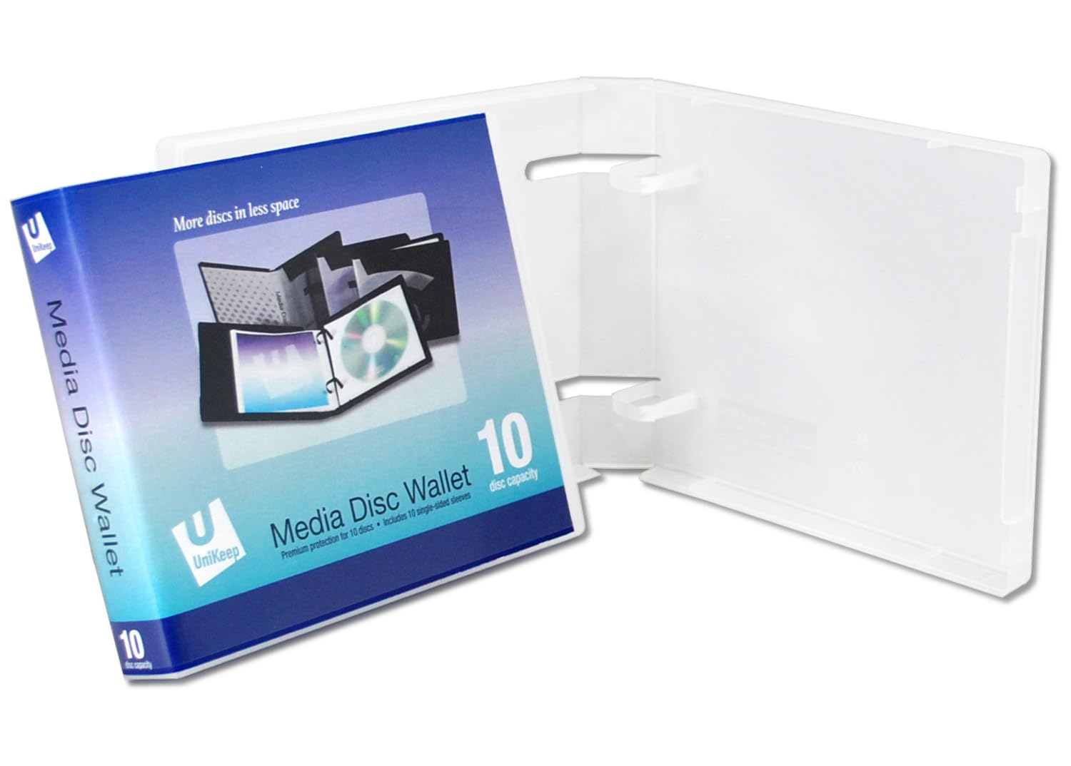 Empty UniKeep Disc Wallets - Full Case Quantity of 20 to 30 Wallets (Clear, 10 Disc)