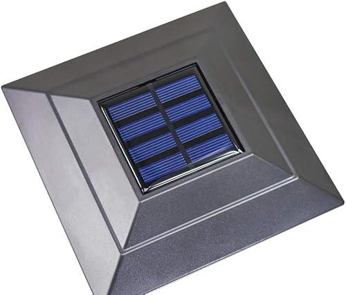 Miniatura 3 de Paquete de 8 luces solares para jardín al aire libre, 4 x 4 LED, LED, luz cuadrada, luz de paisaje, césped, PVC, vinilo, madera