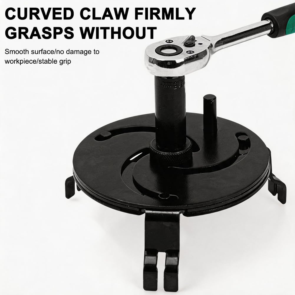 CEWROM Universeller Tankdeckelschlüssel, 3-Backen, Verstellbarer Kraftstofftankdeckelschlüssel, Werkzeug für Entfernen der Kraftstoffpumpenabdeckung, Autoreparatur, Autozubehör, 87 mm - 170 mm