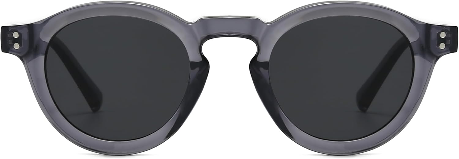 LJCZKA Vintage Round Sunglasses Mens Womens Classic Retro Circle Sun Glasses Trendy Unisex UV400 Protection Driving Outdoor - Image 2