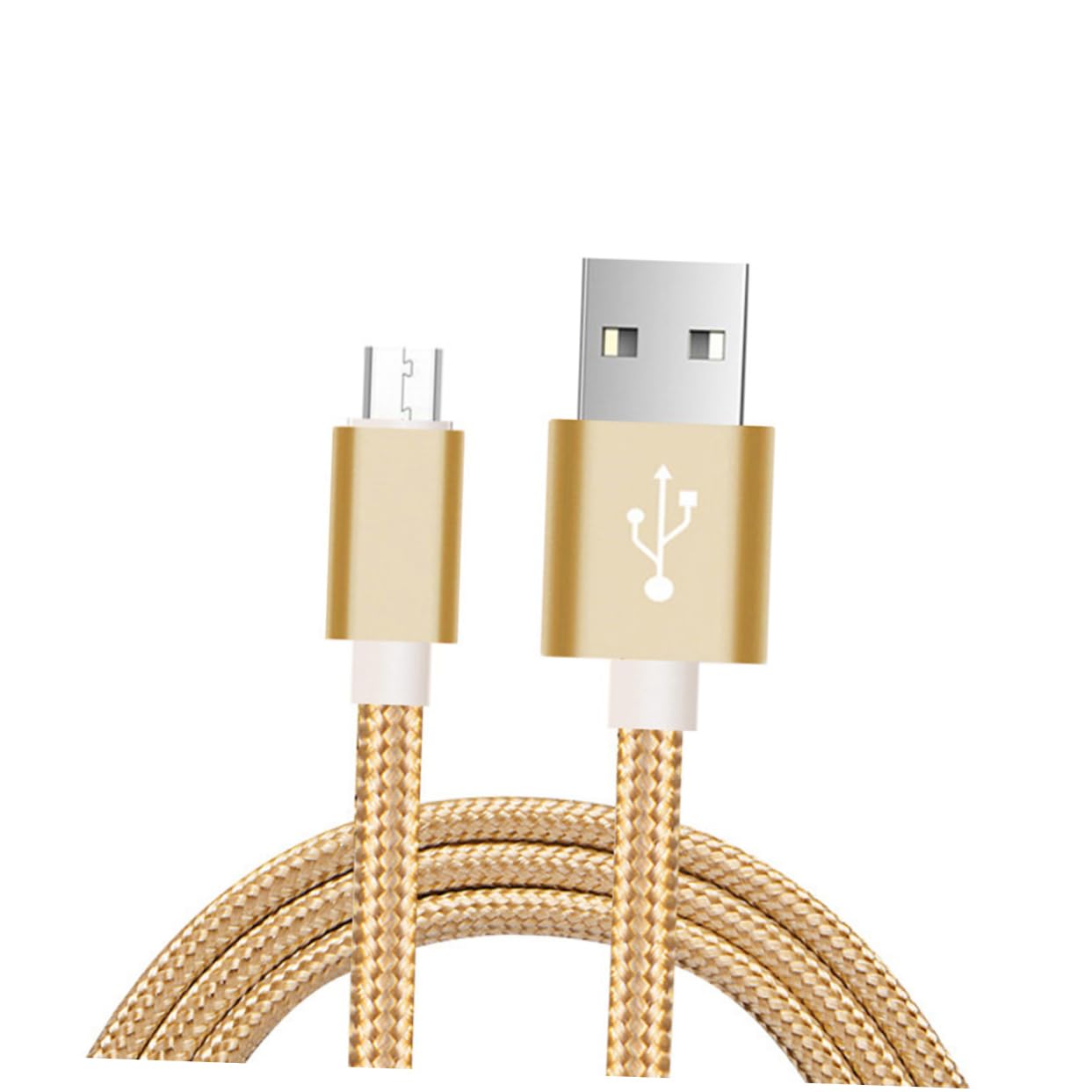 Gatuida 3pezzi Cavo Usb Nylon Intrecciato Da Cavo Di Ricarica Extra Resistente Per Smartphone e Tablet Alta Velocità Di Trasferimento Dati Colore Oro