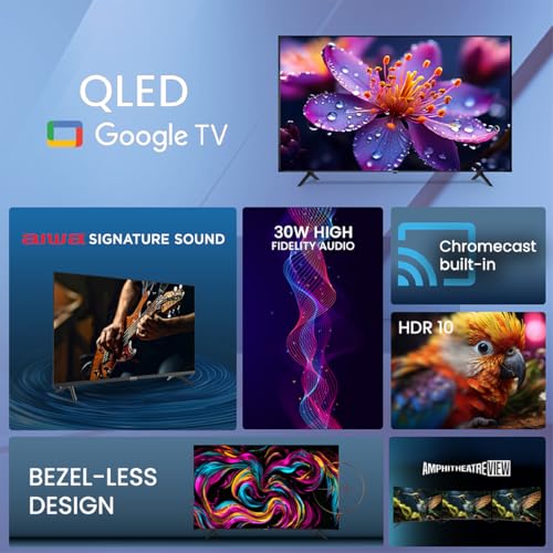 Image of Aiwa 80 cm (32 inches) QLED Display | Smart Google TV | HD Ready | Magnifiq Series Bezel-Less | 60 Hz | 1.5 GB RAM | 30 Watts Audio | Dolby Atmos | Signature Sound | AS32QHDX1-GTV