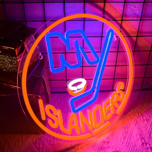 Image of Ice Hockey Neon Sign,Ice Hockey Team Logo Light,Ice Hockey Team LED Sign,Sports Decor,Hockey Light,Hockey Club Decor,Gifts for Boys,Hockey Fans,Size 13.4 * 13.4inches(FMXD146)