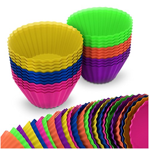 Effiliv 24 Piece Silicone Baking Cups Reusable Cupcake Muffin Standard Size