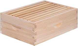 8 Frame Medium Super Beehive Box,Langstoth Super Honey Bee Hive Box, Include Beehive Frames and Waxed Foundations