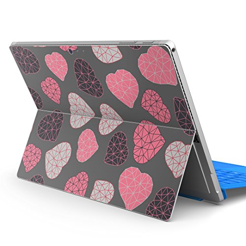 igsticker Surface pro7 (2019) pro6 pro2017 pro4 専用 スキンシール サーフェス ノートブック ノートパソコン カバー ケース フィルム ステッカー アクセサリー 保護 010574 模様 グレー ピンク