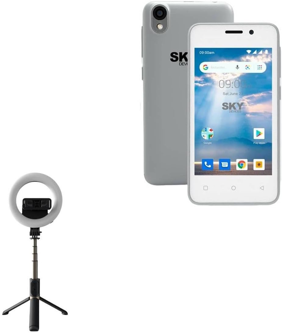 Stand and Mount Compatible with Sky Devices Platinum P4 - RingLight SelfiePod, Selfie Stick Extendable Arm with Ring Light - Jet Black